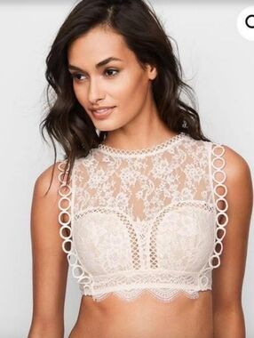 Victoria's Secret Dream Angels Lace Bralette Top Cream Medium